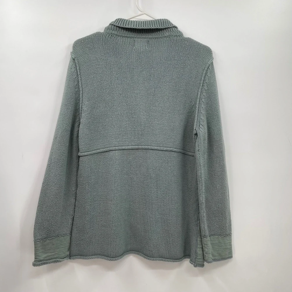 Pure Handknit‎ XS/S Button Up Cardigan Sweater Sage Green Cotton Bohemian